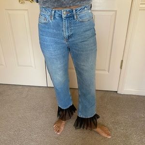 Topshop Moto Tulle Hem Jamie Jeans